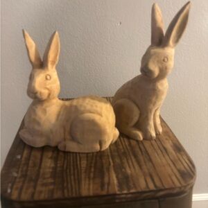 Wooden bunny set